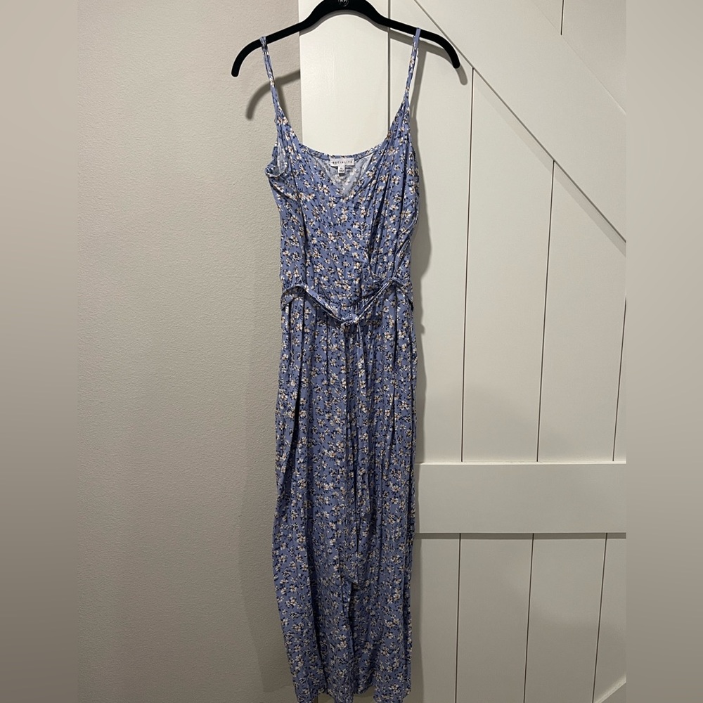 Purple flower romper dress